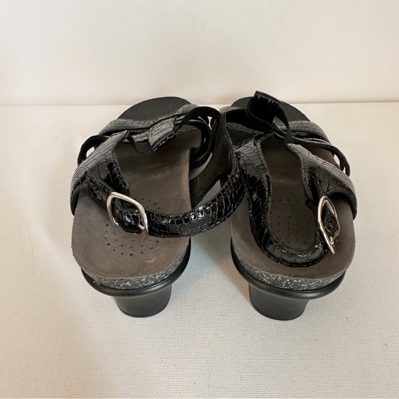 SAS Allegro Heel Strap Sandal in Black Croc - Size 7 - Picture 8 of 14